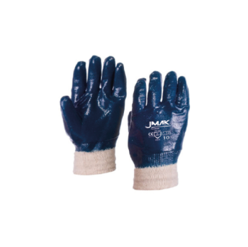GUANTE NITRILO AZUL PUÑO TEJIDO JMAK